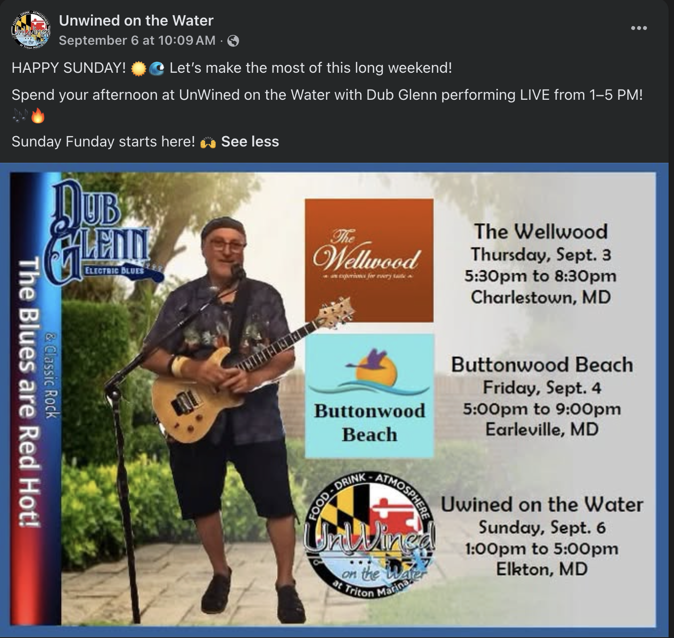 Original Dub Glenn performance announcement supplied from Facebook