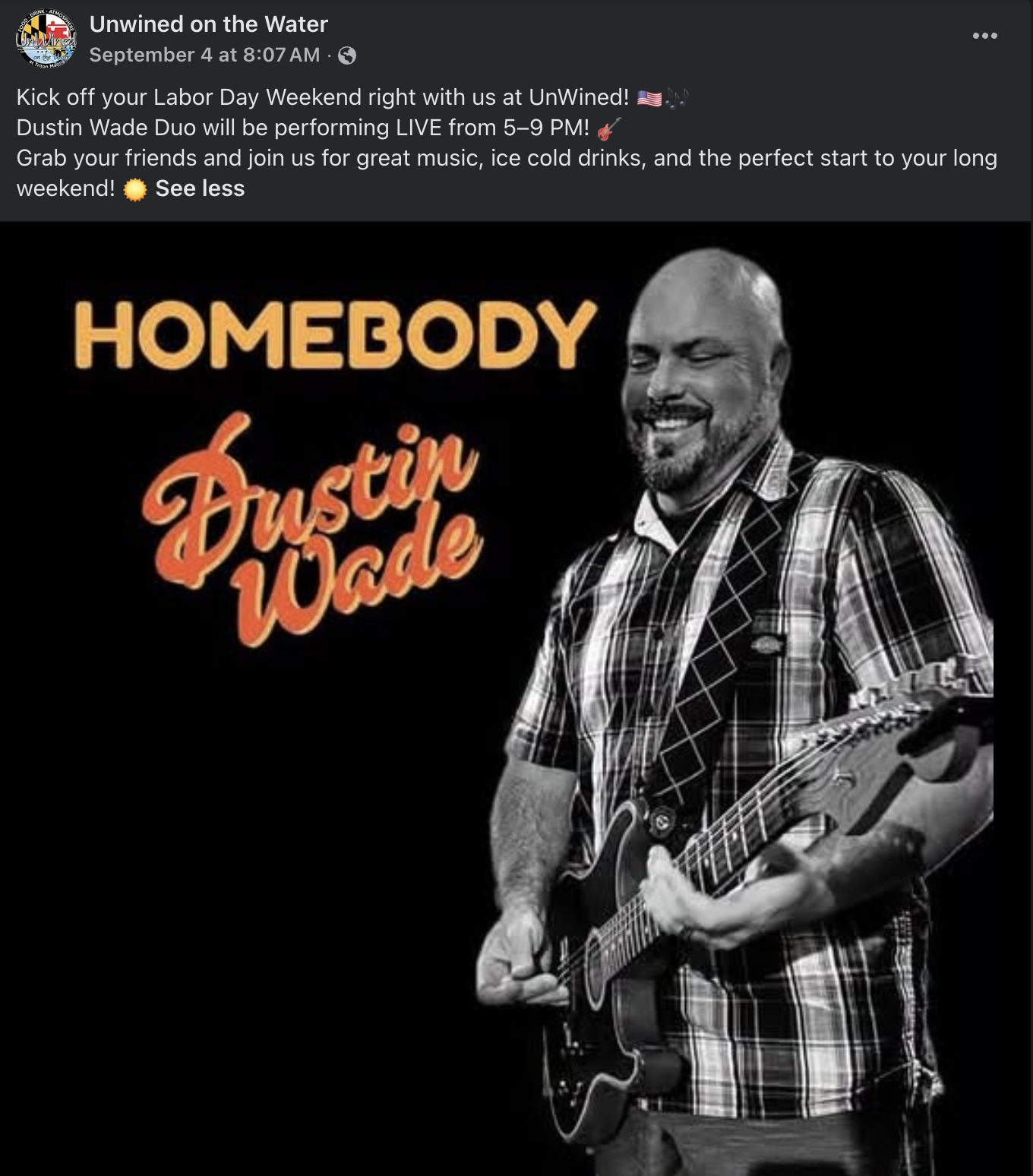 Dustin Wade promotional image shared by UnWined