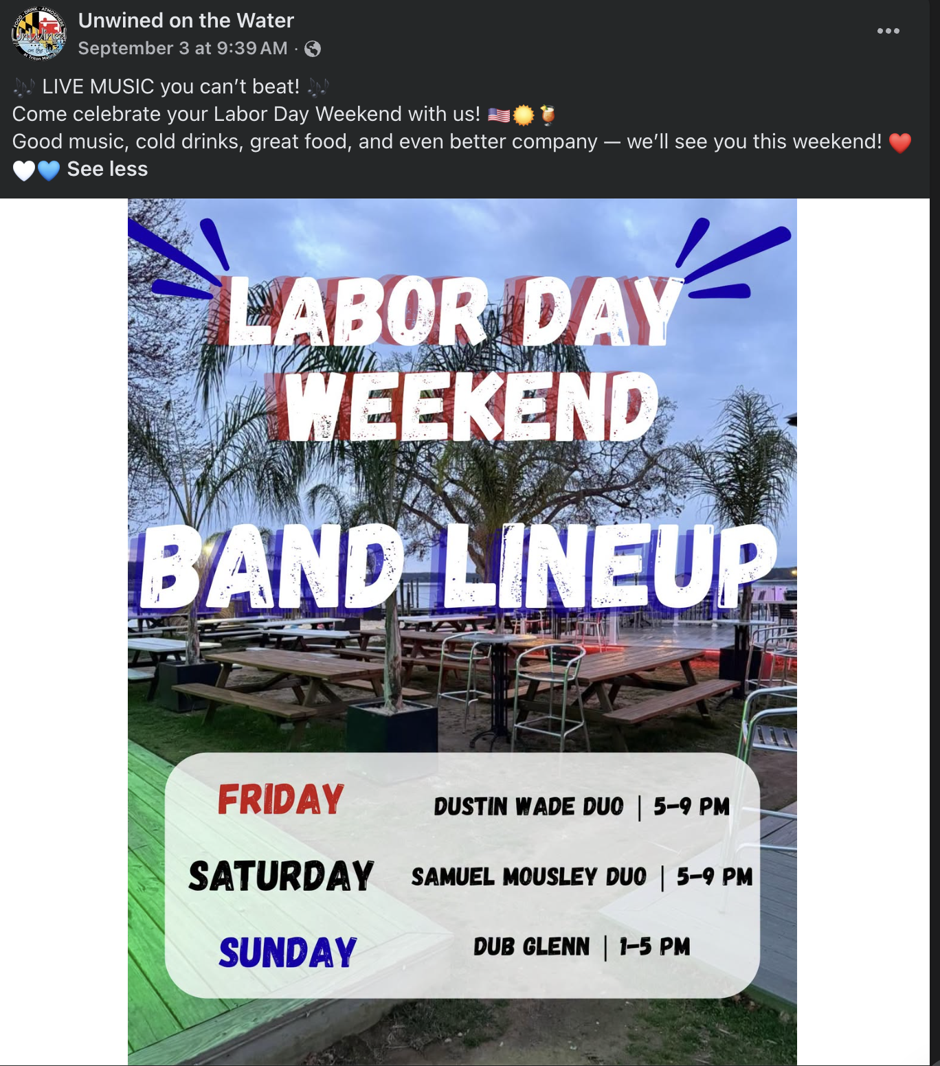 Original Labor Day weekend lineup poster